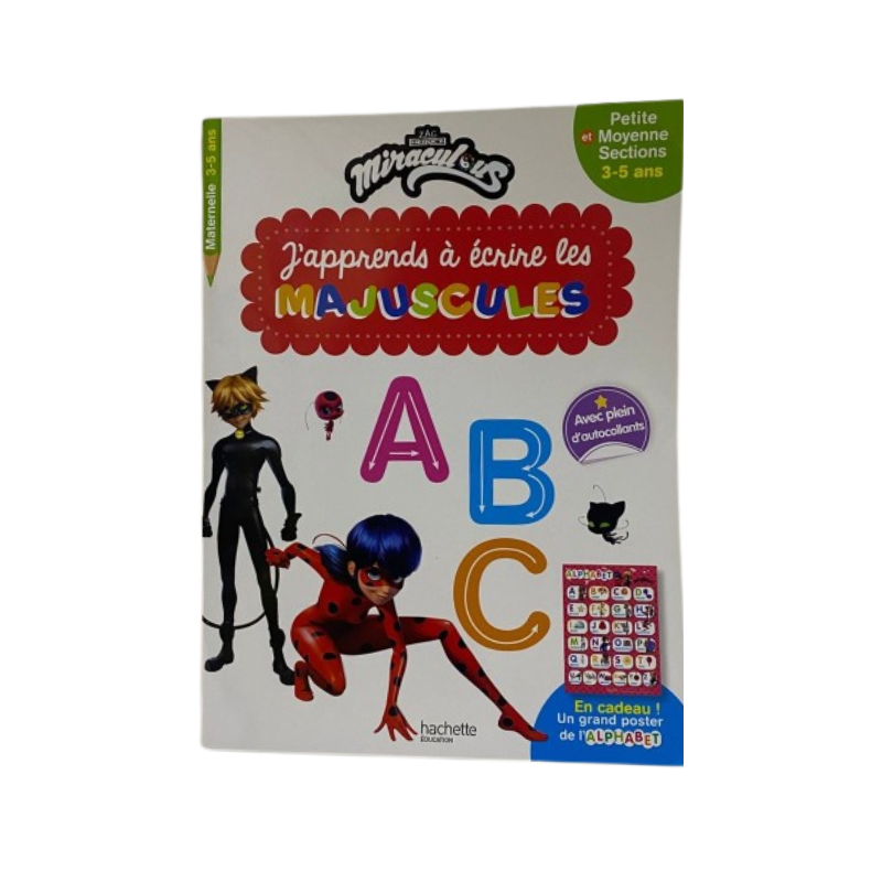 Miraculous - J'apprends à écrire les majuscules PS - MS (3-5 ans)