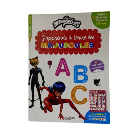 Miraculous - J'apprends à écrire les majuscules PS - MS (3-5 ans)