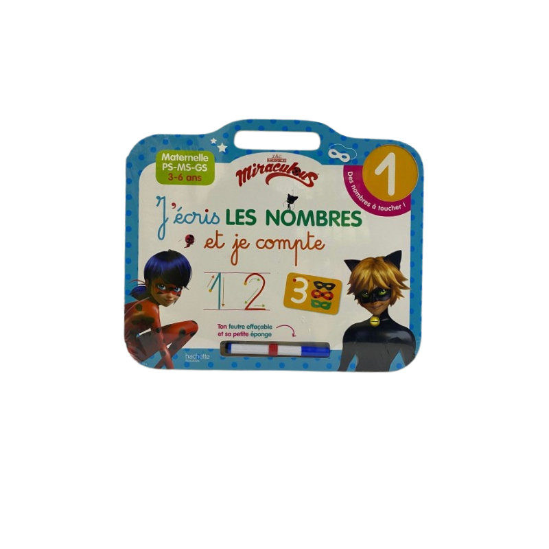 Miraculous - Ardoise J'écris les nombres et je compte (3-6 ans)