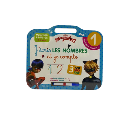 Miraculous - Ardoise J'écris les nombres et je compte (3-6 ans)