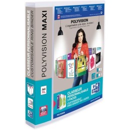 Classeur personnalisable translucide Polyvision 4 anneaux Dos 40 Elba