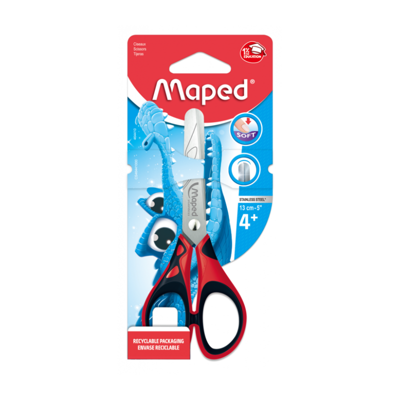 Ciseaux écolier essentiels soft 13cm ss blister Maped