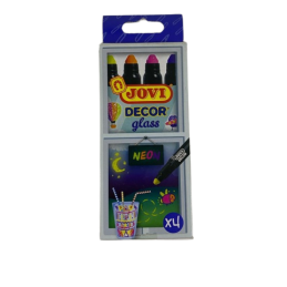 Marqueur à la cire 4 couleurs Néon Jovi Décor Glass