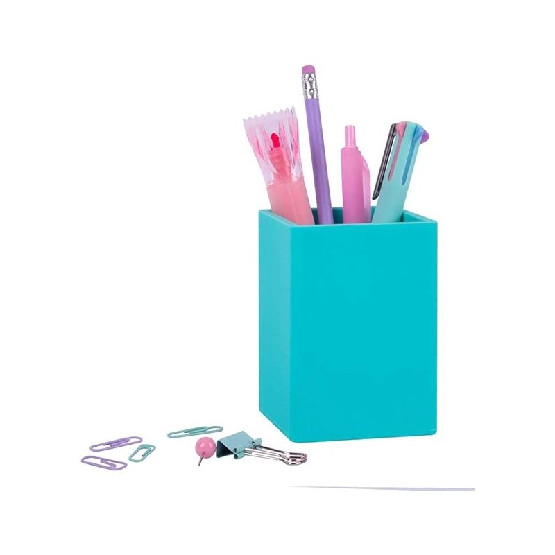 Pot à crayon 7x7x10 Silicone FLUOR Ass APLI