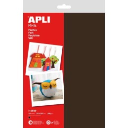 Feutrine A4 sach.10flles marron APLI KIDS