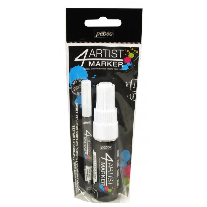 4 Artist marker set duo 2+8mm Pebeo