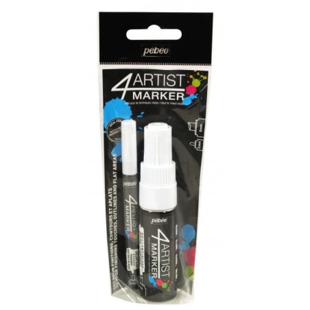 4 Artist marker set duo 2+8mm Pebeo