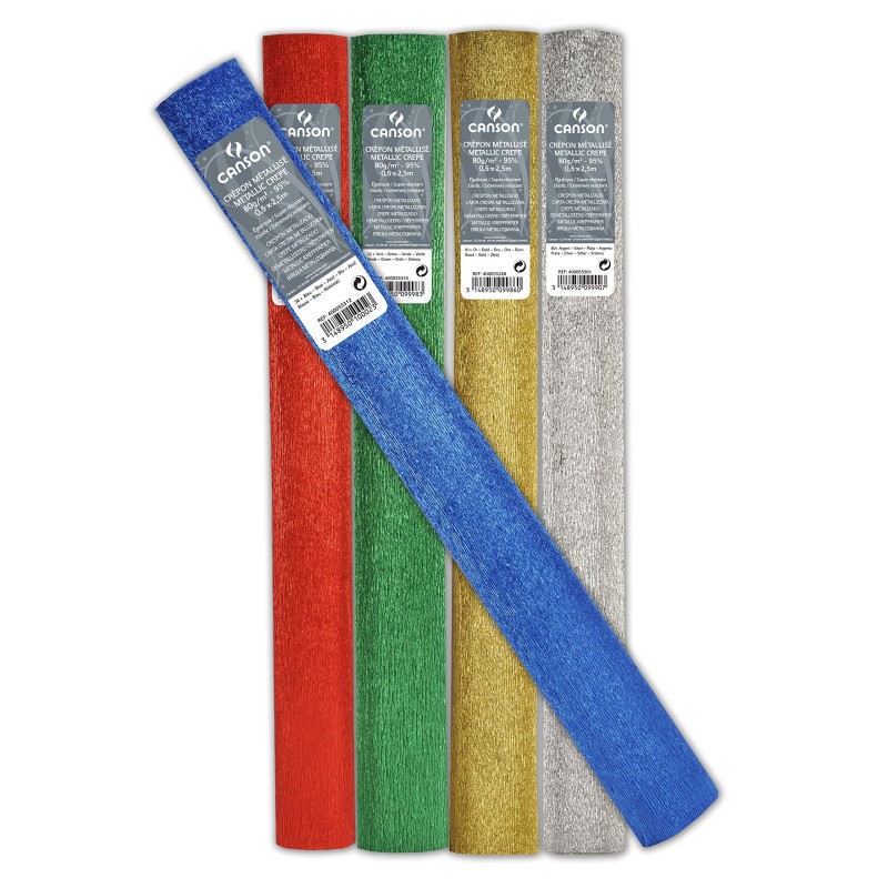 Rouleau crepon 50x250 80g 95% couleur métallisée vert Canson