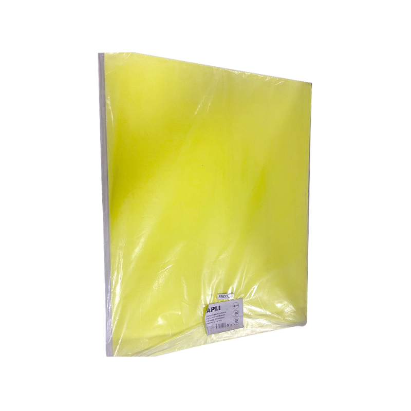 Carton 180g 50x65cm jaune sach 25flles APLI KIDS
