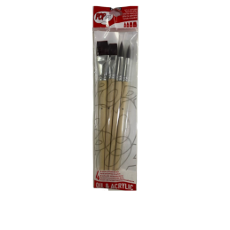 Brosse soie poly brun x4 Pébéo
