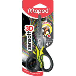 Ciseaux sensoft fluo 13,5cm asymétriques try me Maped