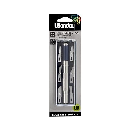 Cutter de précision en coffret avec 6 lames WONDAY
