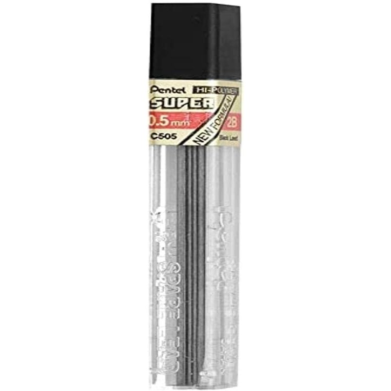 Mine 0.5 HI-POLYMER 2B étui de 12 Pentel