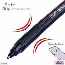 Stylo à bille pte moyenne bte de 50 assortie TRION GRIP CLARO