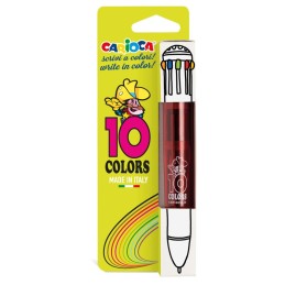 Stylo à bille rétractable 10 couleurs CARIOCA