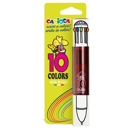 Stylo à bille rétractable 10 couleurs CARIOCA