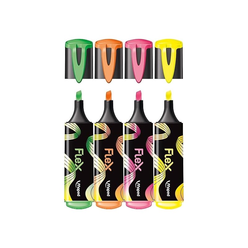 Surligneur FLUO PEPS FLEX pochette de 4 Maped