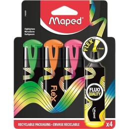 Surligneur FLUO PEPS FLEX pochette de 4 Maped