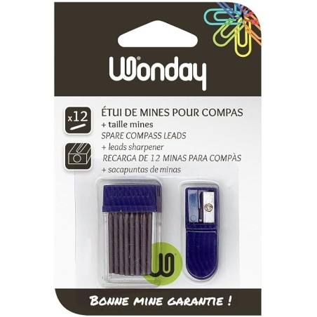 Etui de 12 mines pour compas  +  taille- mine WONDAY