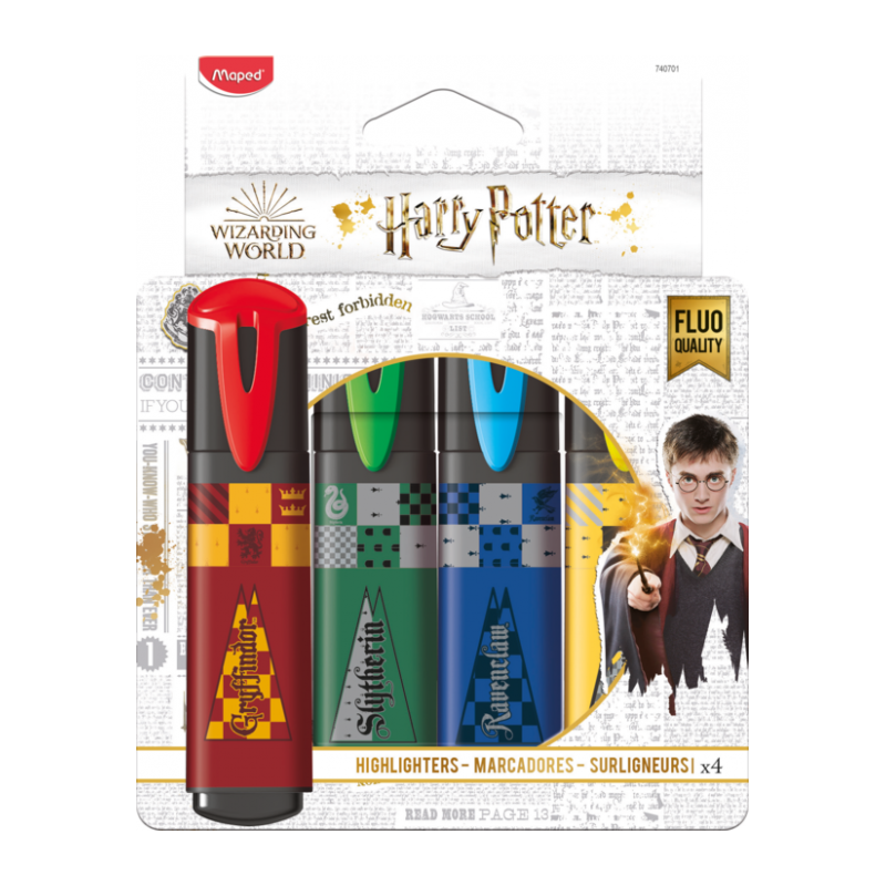 Surligneur FLUO PEPS HARRY POTTER pochette de 4 Maped
