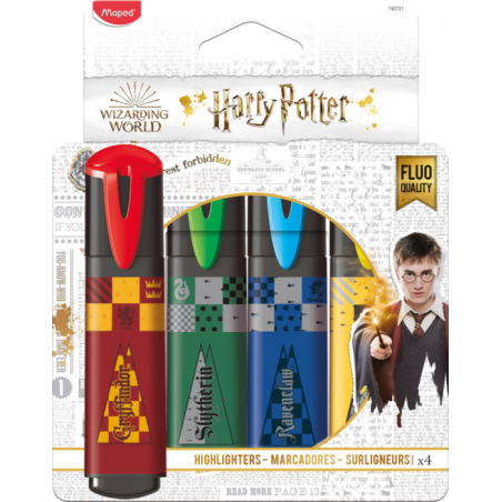 Surligneur FLUO PEPS HARRY POTTER pochette de 4 Maped
