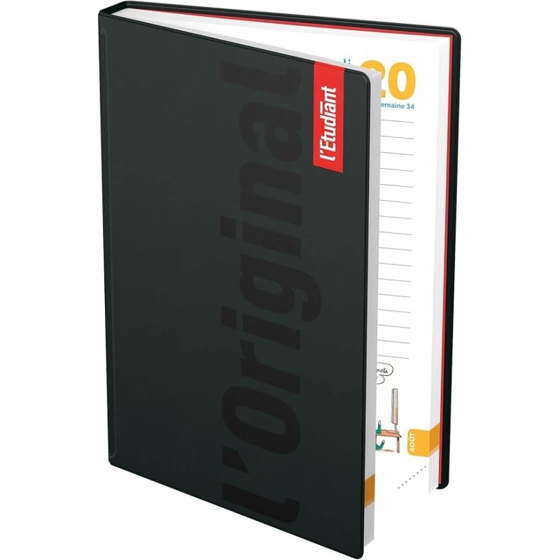 Agenda 1jour par page L'étudiant GOMME WIRE'O  24-25 NOIR FRANÇAIS