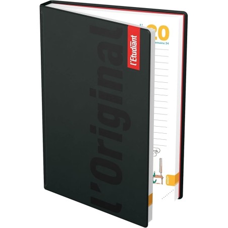 Agenda 1jour par page L'étudiant GOMME WIRE'O  24-25 NOIR FRANÇAIS