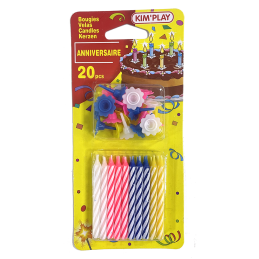 20 BOUGIES MULTICOLOR