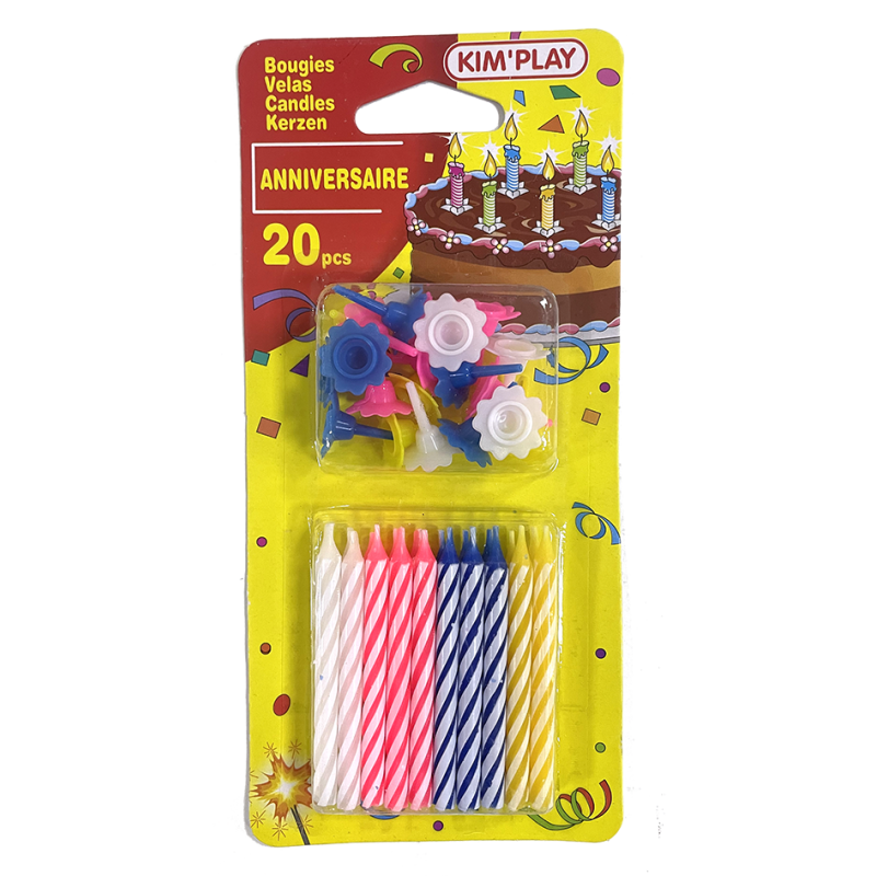 20 BOUGIES MULTICOLOR