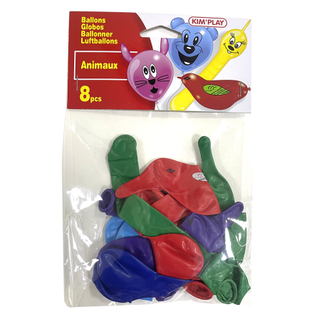 8 BALLONS FORMES ANIMAUX