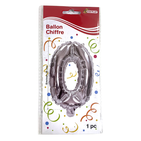 BALLON MÉTAL CHIFFRE 0