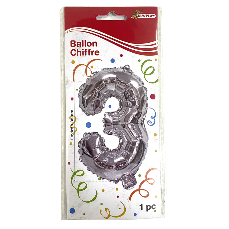BALLON MÉTAL CHIFFRE 3