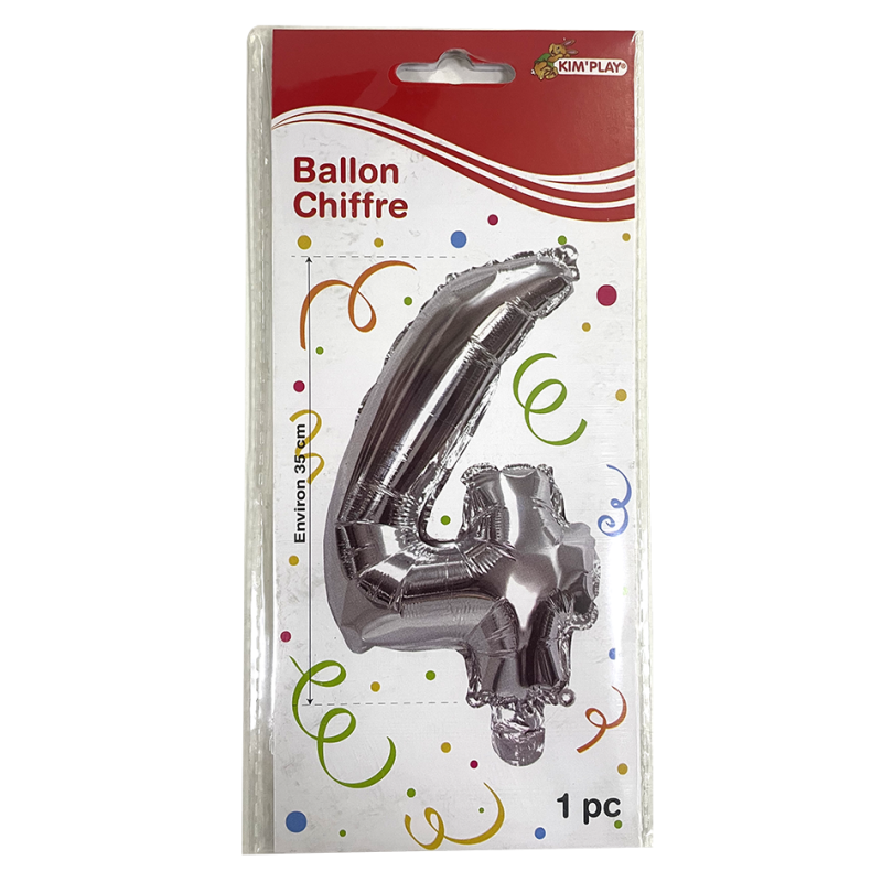 BALLON MÉTAL CHIFFRE 4