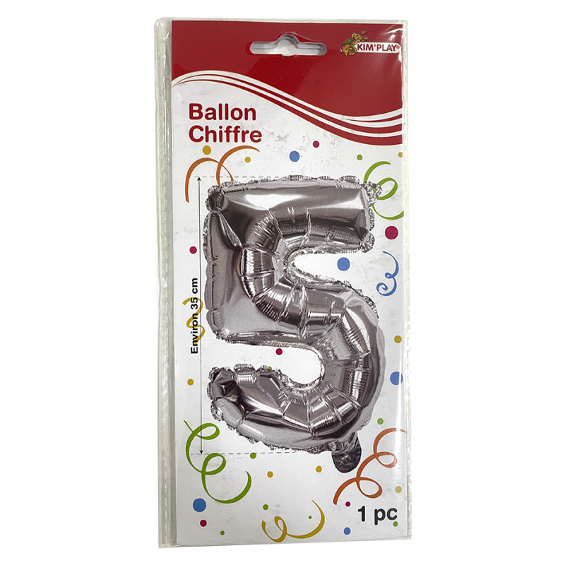 BALLON MÉTAL CHIFFRE 5