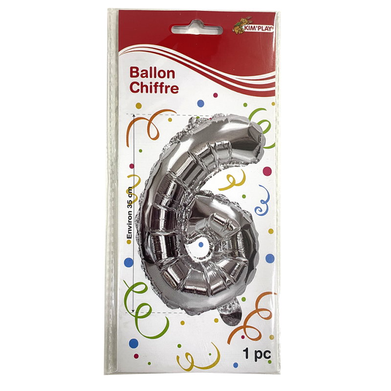 BALLON MÉTAL CHIFFRE 6