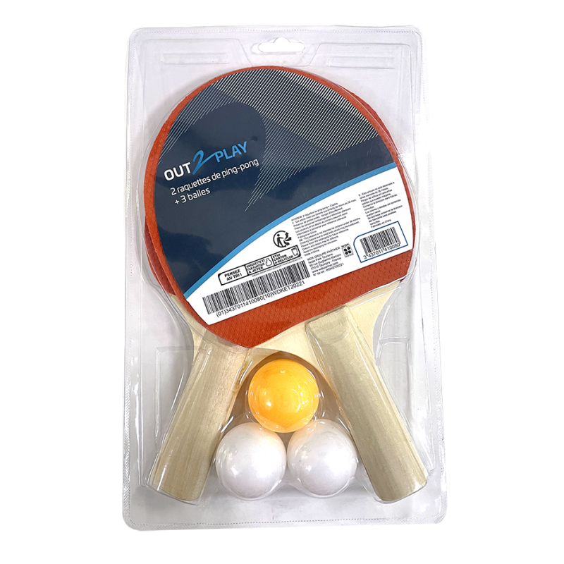2 RAQ PING PONG + 3 BALLES O2P