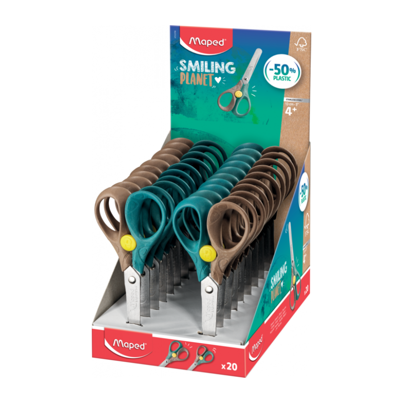 Ciseaux écolier SECURITY 13cm fsc SMILING PLANET Maped