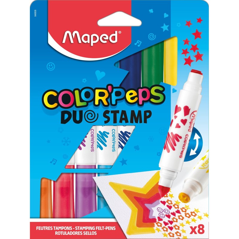 Feutre 8 couleurs colorpeps DUO STAMP Mini Artist Maped