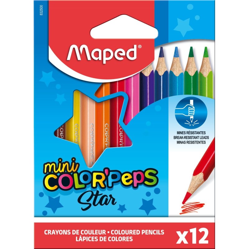 Crayon de couleur 9cm et 12cl triangulaire MAPED
