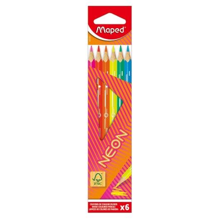 Crayon de couleur 18cm et 6cl FSC NEON MAPED