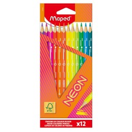 Crayon de couleur 18cm et 12cl  FSC NEON MAPED