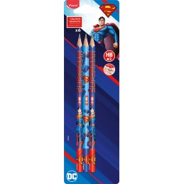 Crayon graphite HB blister x6 SUPERMAN MAPED