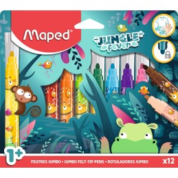 Feutre 12 couleurs  JUMBO JUNGLE FEVER Maped