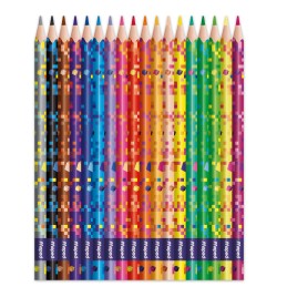 Crayons de couleur PIXEL PARTY x18cl maped