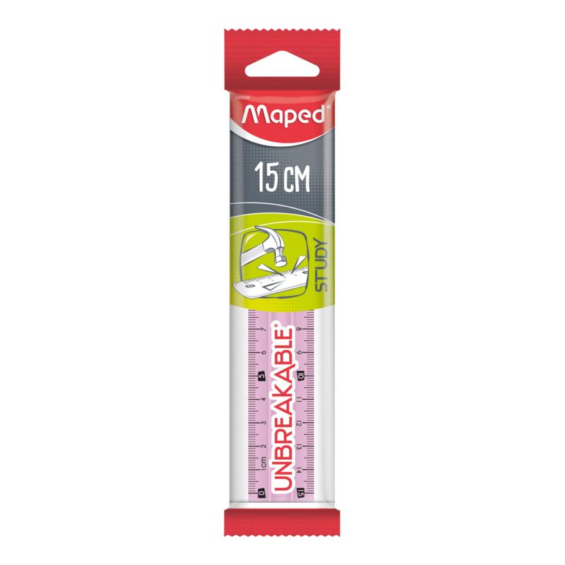 Règle plate 15cm UNBREAKABLE assortie MAPED