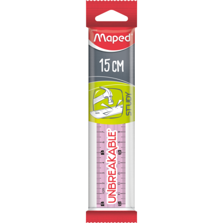 Règle plate 15cm UNBREAKABLE assortie MAPED