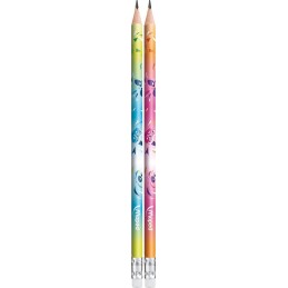 Crayon graphite graphpeps HB avec gomme MINI CUTE bte de 6 Maped