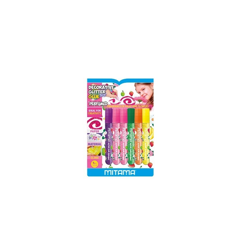 Colle glitter déco parfumée 10,5ml blster de 6 MITAMA