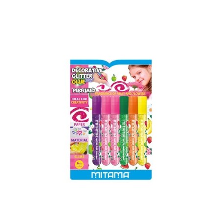 Colle glitter déco parfumée 10,5ml blster de 6 MITAMA
