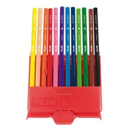 Crayon de couleur 18cm et 12cl triangulaire 231 bte plast milan